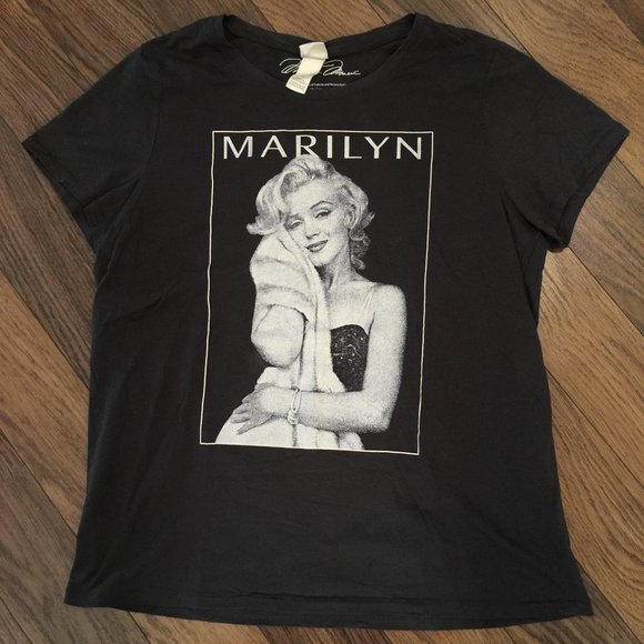 Marilyn Monroe T-Shirt H&M Women's Short Sleeve T shirt Colour Gray Size Large - Picture 2 of 10
